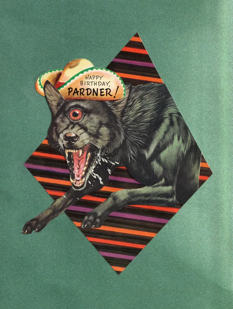 Happy Birthday, Pardner! collage greeting card.