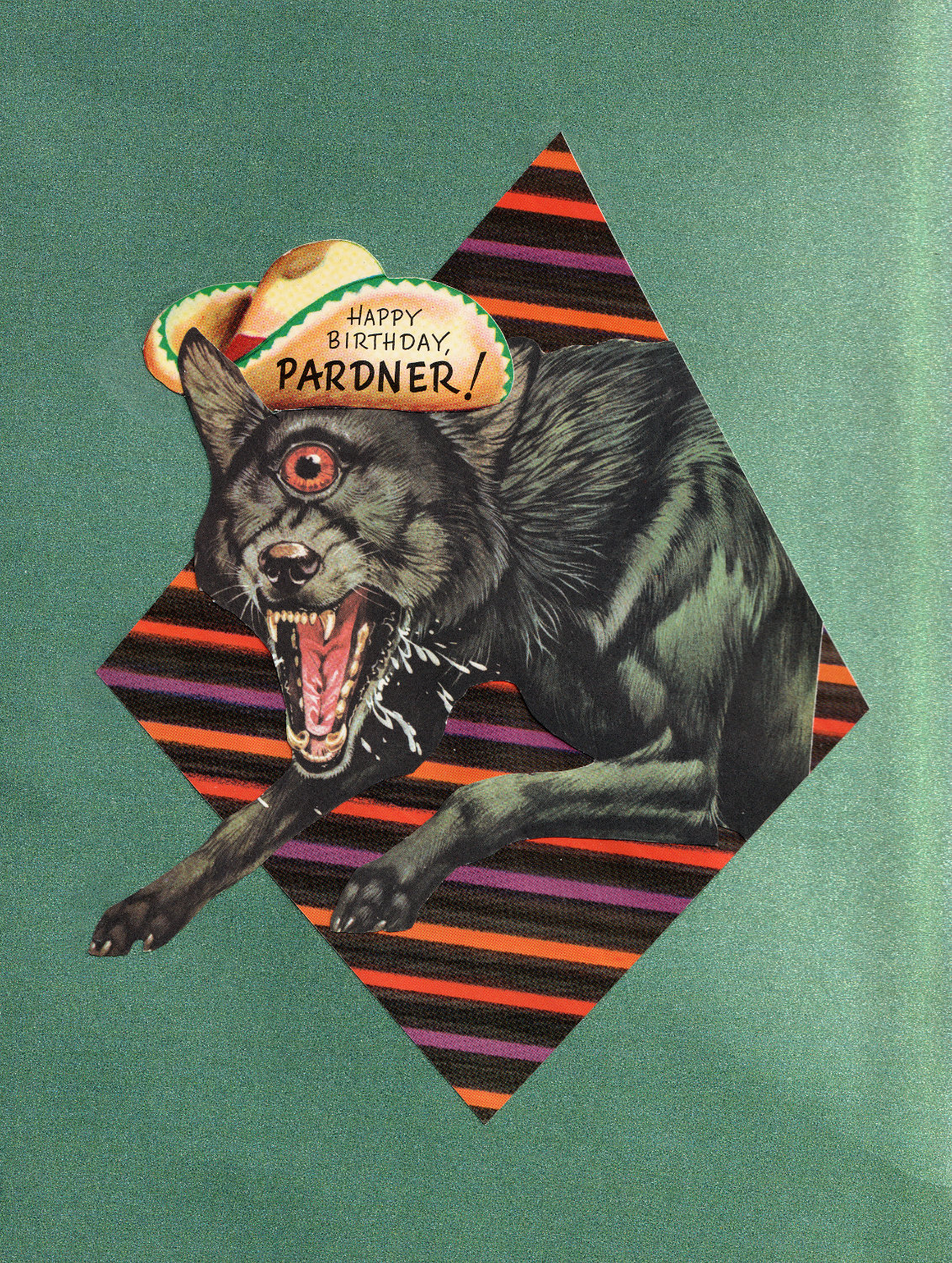 Happy Birthday, Pardner! collage greeting card.