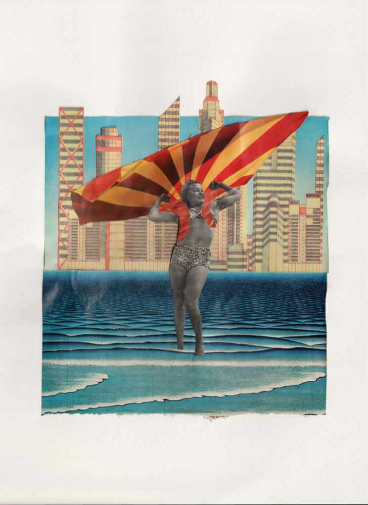 Golden Age Gal analog collage.
