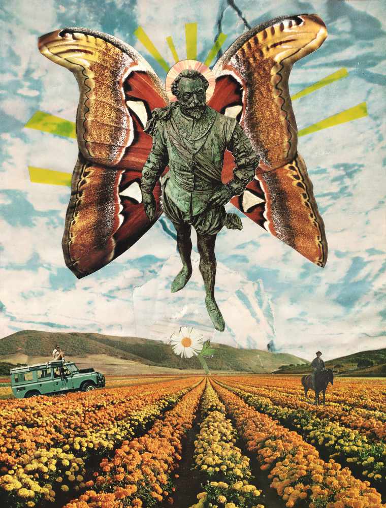 Mothman analog collage.
