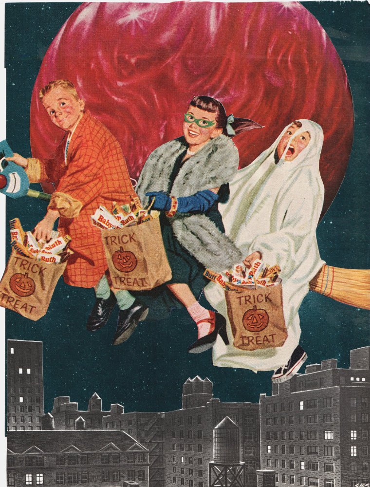 Trick or Treat analog collage.